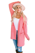 Load image into Gallery viewer, Pink Open Front Pocketed Knit Cardigan | Tops/Sweaters &amp; Cardigans
