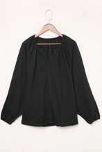 Load image into Gallery viewer, Black Split V Neck Dolman Top | Tops/Blouses &amp; Shirts
