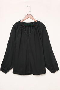 Black Split V Neck Dolman Top | Tops/Blouses & Shirts