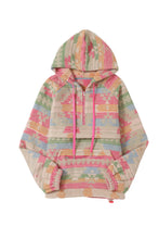 Load image into Gallery viewer, Multicolor Aztec Printed Kangaroo Pocket Zipped Hoodie | Tops/Sweatshirts &amp; Hoodies
