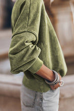 Load image into Gallery viewer, Pullover Sweatshirt | Green Drop Shoulder Crew Neck
