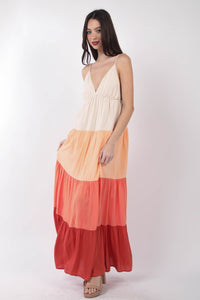 Multi-Color Maxi Dress | Summer Tiered Cami Dress