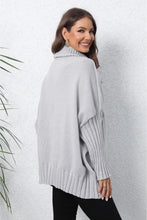 Load image into Gallery viewer, Turtle Neck Long Sleeve Ribbed Sweater
