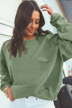 Load image into Gallery viewer, Womens Sweatshirt | Green Ribbed Oversized
