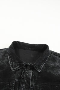 Oversized Shacket | Black Vintage Distressed Mineral Wash