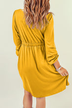 Load image into Gallery viewer, Yellow Button Up High Waist Long Sleeve Dress | Dresses/Midi Dresses
