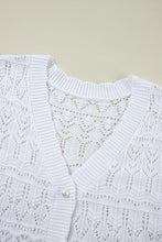 Load image into Gallery viewer, Cardigan Sweater | Openwork V-Neck Half Sleeve Cardigan
