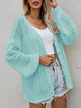 Load image into Gallery viewer, Pink Openwork Button Front Cardigan
