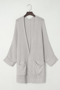 Gray Oversized Fold Over Sleeve Sweater Cardigan | Tops/Sweaters & Cardigans