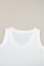 Load image into Gallery viewer, Scoop Neck Tank Top | White Waffle Knit Vest
