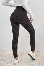 Load image into Gallery viewer, Wide Waistband Leggings | Dark Grey Textured Knit Leggings
