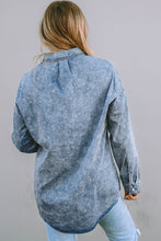 Load image into Gallery viewer, Sky Blue Vintage Washed Chest Pocket Denim Shirt
