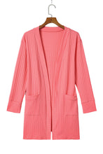 Load image into Gallery viewer, Pink Open Front Pocketed Knit Cardigan | Tops/Sweaters &amp; Cardigans
