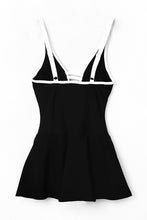 Load image into Gallery viewer, Black Strappy V Neck Side Split One-piece Swimdress | Swimwear/Swim Dresses
