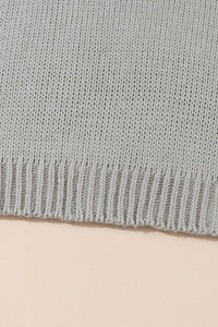 Light Grey Chunky Knit Turtle Neck Drop Shoulder Sweater | Tops/Sweaters & Cardigans