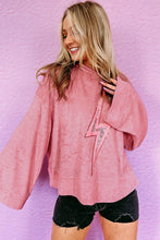 Load image into Gallery viewer, Pink Thunder Bolt Sequin Oversized Hoodie | Tops/Sweatshirts &amp; Hoodies
