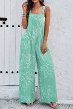 Load image into Gallery viewer, Moonlight Jade Printed Bib Wide Leg Overalls | Bottoms/Jumpsuits &amp; Rompers
