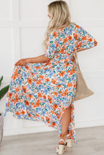 Load image into Gallery viewer, Sky Blue Floral Print Wrap Belted Maxi Dress | Dresses/Maxi Dresses
