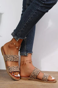 Leopard Double Straps Flat Slippers | Shoes & Bags/Slippers
