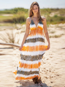 Womens Tie-Dye Dress | Tie-Dye Halter Neck Sleeveless Dress | Dresses/Maxi Dresses