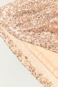 Sequin Dress | Apricot Wrapped V-neck Dress