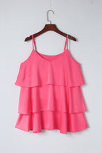 Load image into Gallery viewer, Rose Ruffle Tiered Spaghetti Strap Tank Top | Tops/Tank Tops
