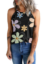 Load image into Gallery viewer, Black Sweet Floral Tank Top
