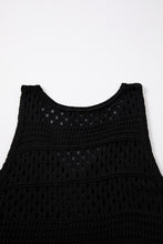 Load image into Gallery viewer, Black Hollow Out Crochet Cover Up Dress with Slits
