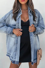 Load image into Gallery viewer, Denim Jacket | Sky Blue Pocket Buttoned Oversized
