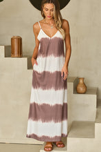 Load image into Gallery viewer, Maxi Dress | White Striped Tie Dye Dress
