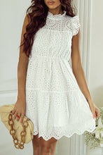 Load image into Gallery viewer, White Elegant Hollowed Flutter A-line Short Dress | Dresses/Mini Dresses
