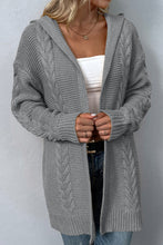 Load image into Gallery viewer, Cable-Knit Hooded Cardigan
