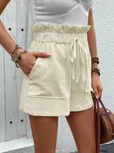 Load image into Gallery viewer, High Waist Shorts | Paperbag Shorts with Pockets
