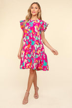 Load image into Gallery viewer, Ruffled Dress | Printed Tiered Dress with Side Pockets
