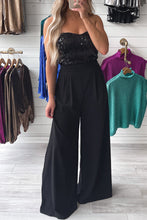 Load image into Gallery viewer, Sequin Top Jumpsuit | Wide Leg Tube Top Jumpsuit
