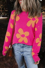 Load image into Gallery viewer, Flower Sweater | Round Neck Long Sleeve Sweater
