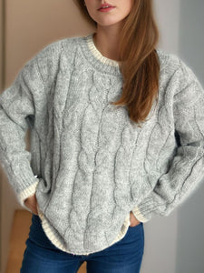 Cable Knit Round Neck Sweater