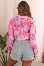 Load image into Gallery viewer, Rose Baroque Floral Roll-tab Sleeve Shirt | Tops/Blouses &amp; Shirts
