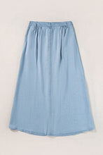 Load image into Gallery viewer, Denim Skirt | Mist Blue Fully Buttoned Long Skirt
