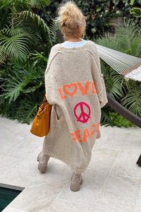 Peace & Love Colorful Cardigan -On Sale!!