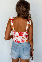 Load image into Gallery viewer, White Floral Button Wrap Sleeveless Bodysuit | Tops/Bodysuits
