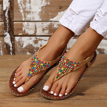 Load image into Gallery viewer, Beaded Leather Sandals |  Flat Sandals
