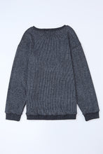 Load image into Gallery viewer, Pullover Sweatshirt | Gray Solid Ribbed Knit Round Neck
