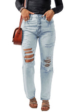 Load image into Gallery viewer, Beau Blue Vintage Acid Wash Distressed Straight Leg Jeans | Bottoms/Jeans
