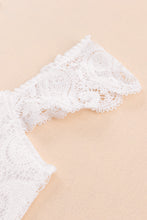 Load image into Gallery viewer, White Lace Crochet Ruffled Square Neck Tank Top | Tops/Tank Tops
