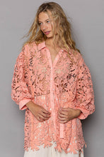 Load image into Gallery viewer, Womens Lace Blouse | POL Collared Neck Button Up Lace Shirt | blouse
