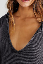 Load image into Gallery viewer, Gray Oversized Drop Shoulder Thermal Knit Top | Tops/Long Sleeve Tops
