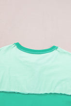 Load image into Gallery viewer, Patchwork T Shirt | Bright Green Contrast Color
