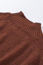 Load image into Gallery viewer, Brown Solid Color Lantern Sleeve Knitted Sweater | Tops/Sweaters &amp; Cardigans
