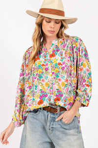 Floral Print Blouse | Button Down Floral Shirt